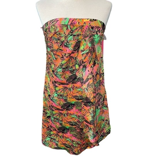 Impulse Neon Strapless Dress Size 4 New Tropical Resort Vacation Summer - Picture 1 of 3